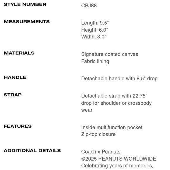 Coach X Peanuts Teri shoulder bag w Snoopy print CBJ88 Make offer 💞 - Picture 3 of 3